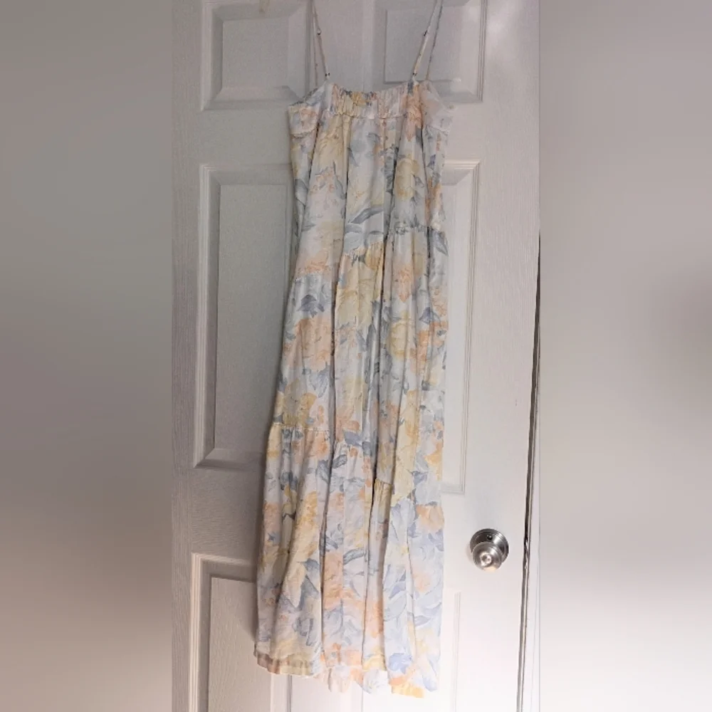 Abercrombie & Fitch Floral Maxi Dress in Cream, Yellow & Blue